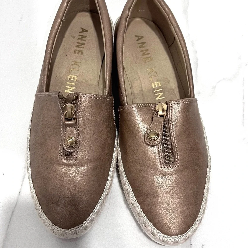 Anne Klein‎ Brown Espadrille Slip-Ons 7.5